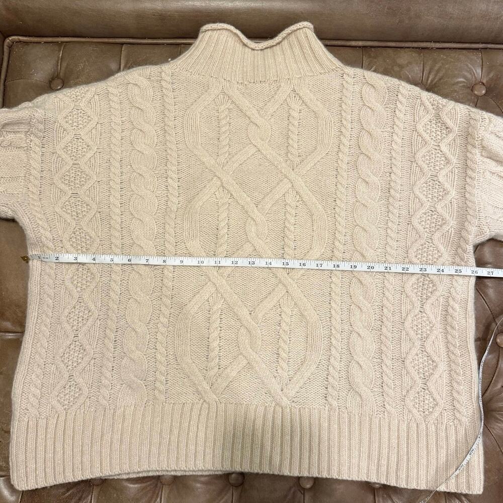 Size 1x Cream Women's L.L. Bean 1912 Heritage Wool Blend Mockneck Sweater - Picture 4 of 6